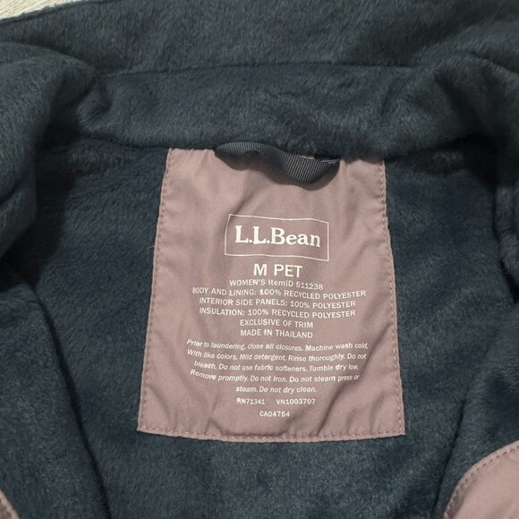 L.L. Bean | Fleece-Lined Primaloft Jacket in Vintage Lavender - Size M PET - Picture 9 of 14